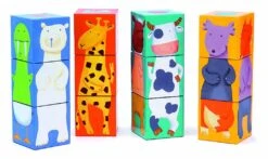 Djeco 12 Blokken Stapeldieren