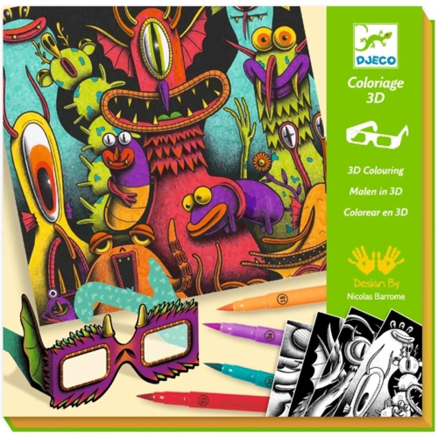 Djeco 3D Kleuren - Funny Freaks DJ08651 3 Djeco 3D Kleuren - Funny Freaks DJ08651