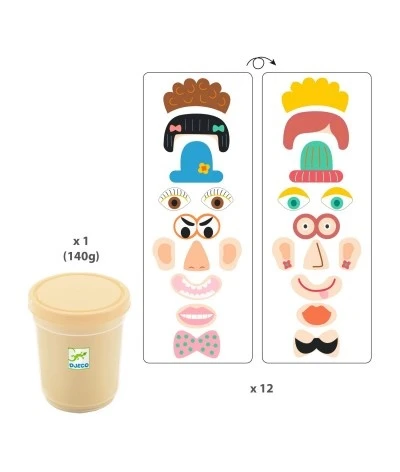 Djeco Boetseerklei – Gezichten - DJ09031 5 Djeco Boetseerklei – Gezichten - DJ09031 - Afbeelding 3