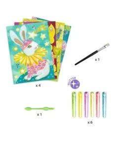 Djeco Glitterschilderijen - Dieren Carnaval - DJ09524 -Speelgoed Voor Kinderen Winkel djeco djeco glitterschilderijen dieren carnaval dj 2