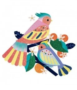 Djeco Glitterschilderijen - Paradijsvogel - DJ09522 -Speelgoed Voor Kinderen Winkel djeco djeco glitterschilderijen paradijsvogel dj09 3