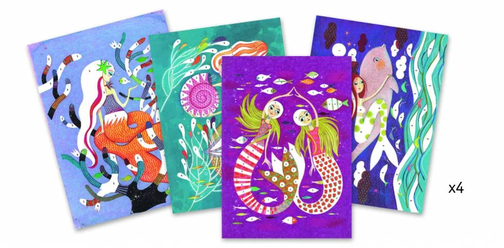 Djeco Glitterschilderijen Zeemeerminnen 4 Djeco Glitterschilderijen Zeemeerminnen - Afbeelding 2