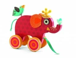 Djeco Houten Trek-olifant 'Indy'