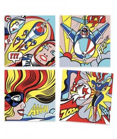 Djeco Kleuren En Krassen - Superheroes - Inspired By Roy Lichtenstein - DJ09376 5 Djeco Kleuren En Krassen - Superheroes - Inspired By Roy Lichtenstein - DJ09376 - Afbeelding 3