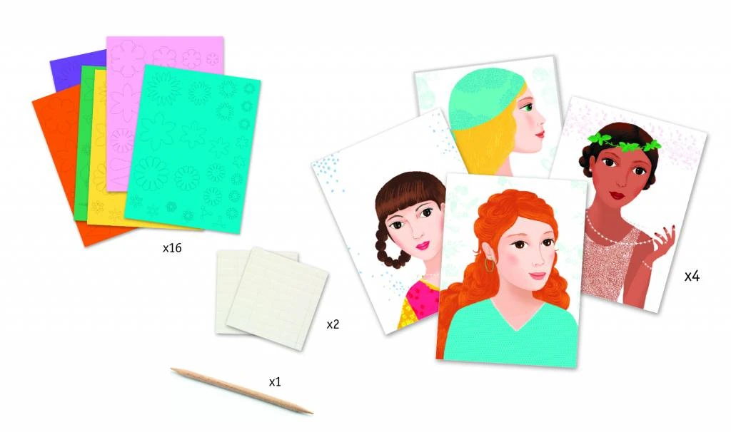 Djeco Knutselpakket 'Meisje Met Bloemen' 4 Djeco Knutselpakket 'Meisje Met Bloemen' - Afbeelding 2