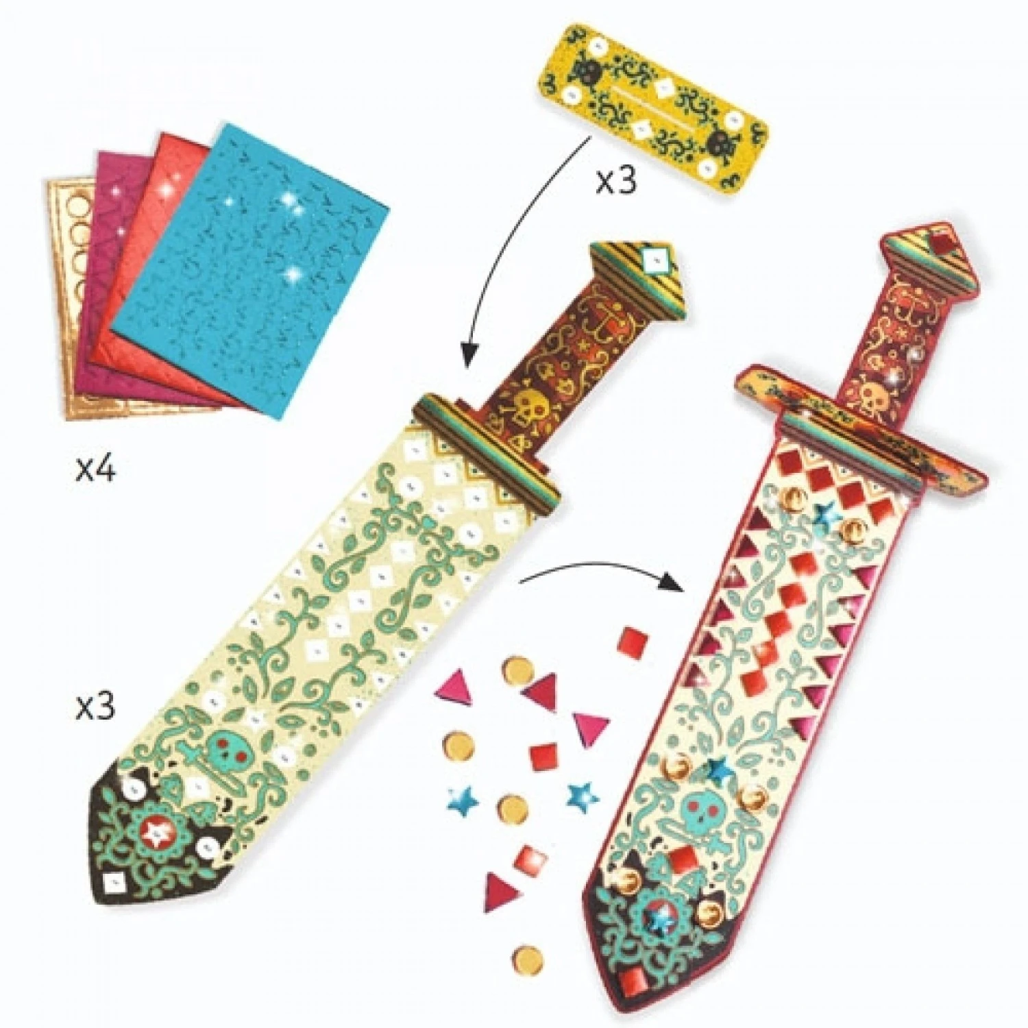 Djeco Knutselset - Piratenzwaarden DJ07902 4 Djeco Knutselset - Piratenzwaarden DJ07902 - Afbeelding 2