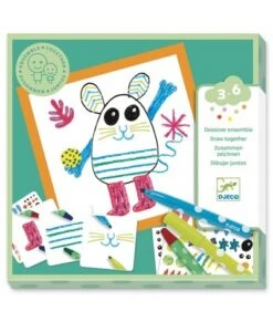 Djeco Samen Tekenen - Grappige Dieren DJ09291 -Speelgoed Voor Kinderen Winkel djeco djeco samen tekenen grappige dieren dj09291 4