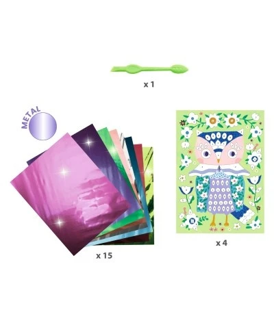 Djeco Schilderijtjes Metalliseren - Bosdieren - DJ09519 4 Djeco Schilderijtjes Metalliseren - Bosdieren - DJ09519 - Afbeelding 2