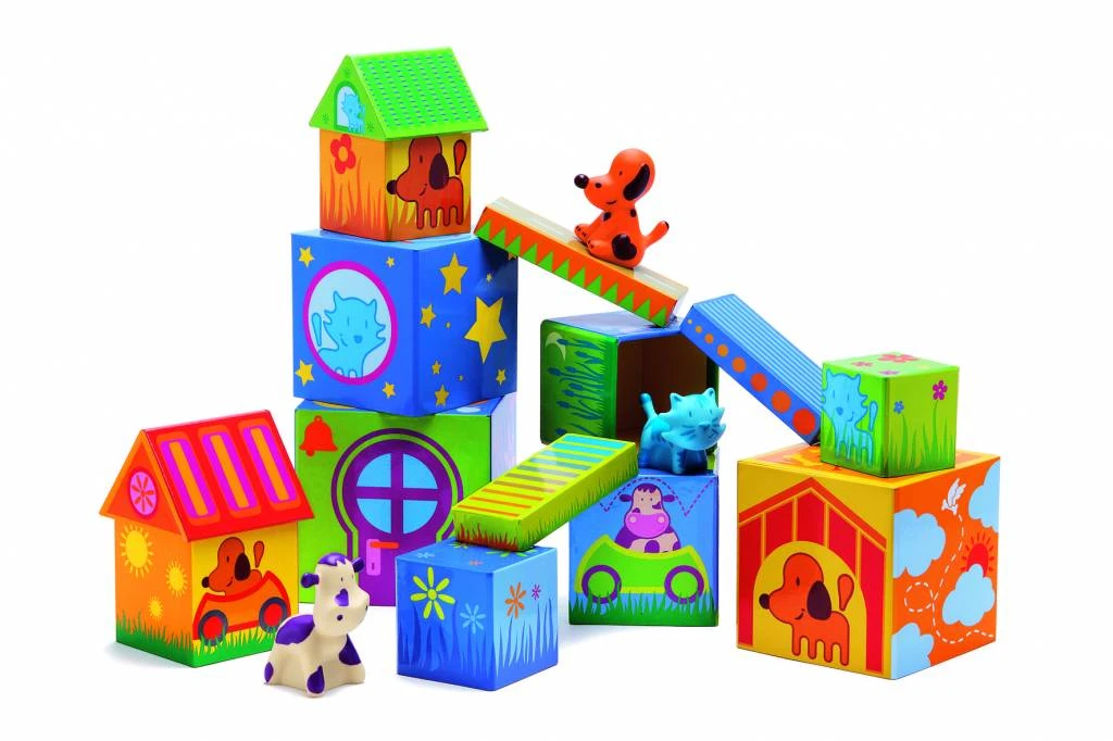 Djeco Stapeltoren Cubanimo 3 Djeco Stapeltoren Cubanimo