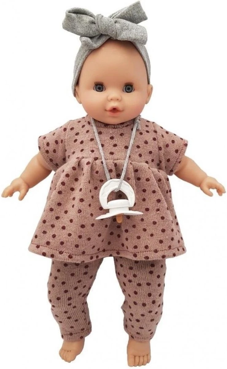 Paola Reina Pop Sonia (bruin/stip) Zonder Mechanisme (36cm) PR48025 3 Paola Reina Pop Sonia (bruin/stip) Zonder Mechanisme (36cm) PR48025