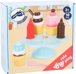 Small Foot Houten Ijsjes Met Standaard En Saus -Speelgoed Voor Kinderen Winkel small foot houten ijsjes met standaard en saus 4